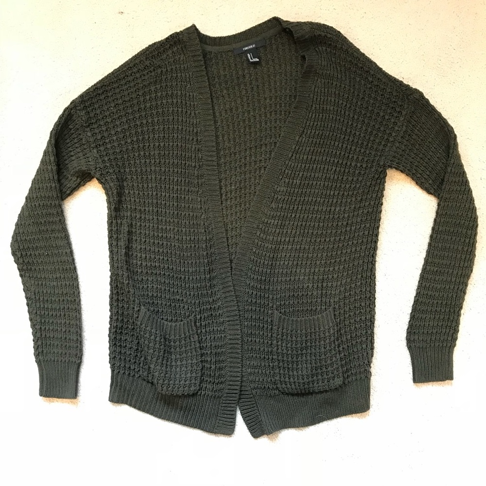 Navy Green Cardigan
